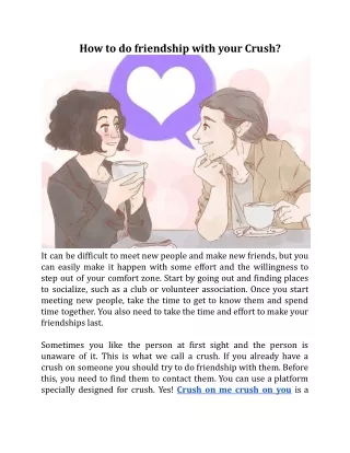 How to do friendship with your Crush