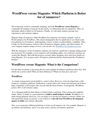 wordpress versus magento which platform is better