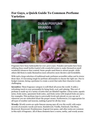 for guys a quick guide to common perfume varieties