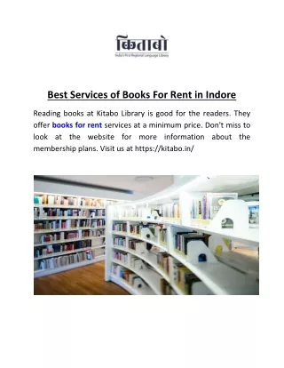 Best Services of Books For Rent in Indore