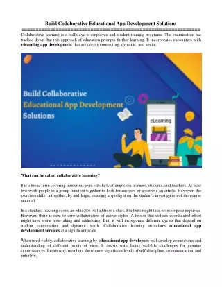 build collaborative educational app development