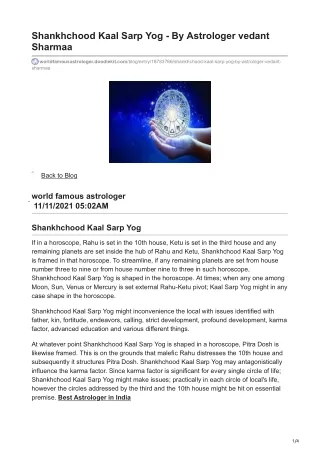 Shankhchood Kaal Sarp Yog - By Astrologer vedant Sharmaa