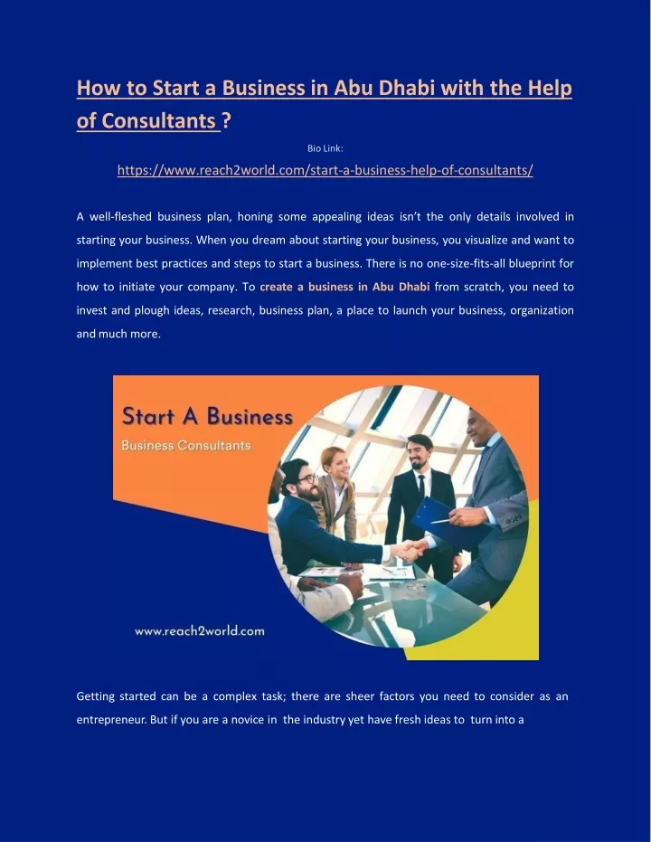 how to start a business in abu dhabi with the help of consultants