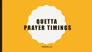 Quetta Prayer Times