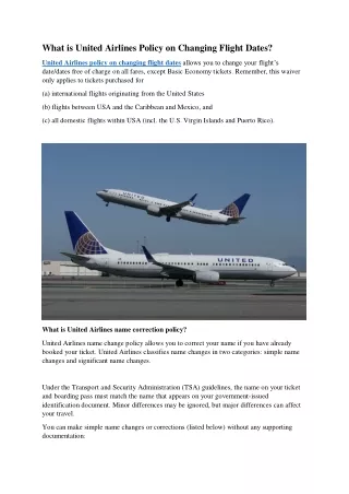 What is United Airlines Policy on Changing Flight Dates