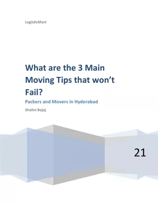 What are the 3 Main Moving Tips that wont Fail?