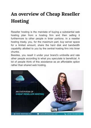 An overview of Cheap Reseller Hosting
