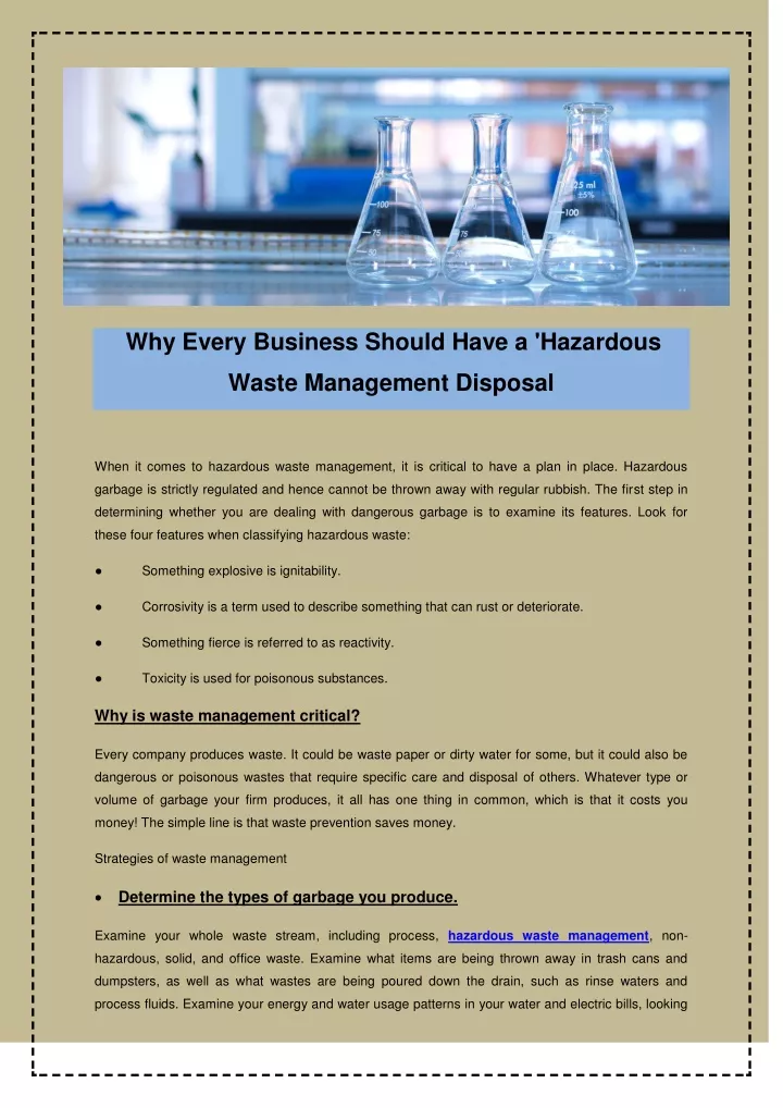 why every business should have a hazardous