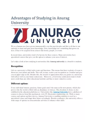 Advantages of Studying in a University