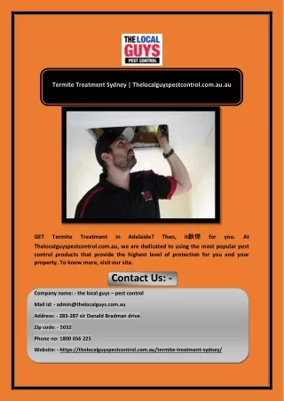 termite treatment sydney thelocalguyspestcontrol