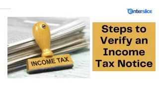 Steps to Verify an Income Tax Notice
