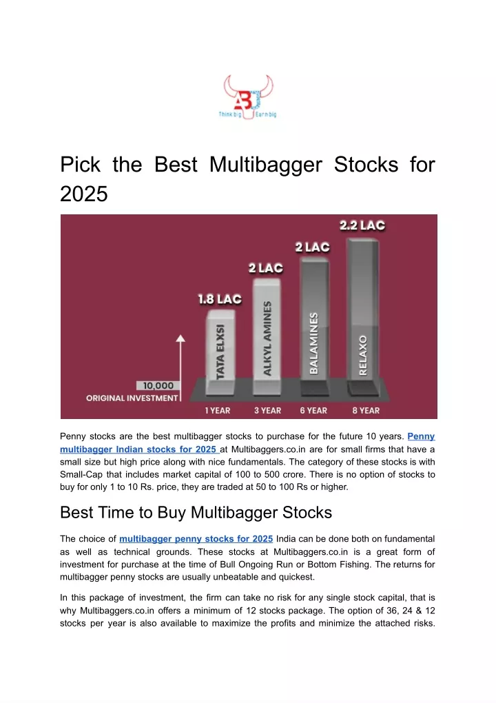 PPT Pick the Best Multibagger Stocks for 2025 PowerPoint Presentation