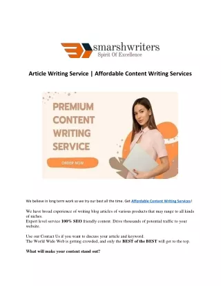 article writing service affordable content