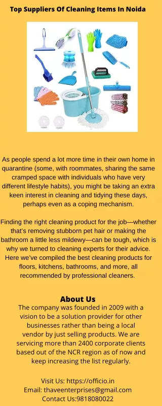 Top Suppliers Of Cleaning Items In Noida