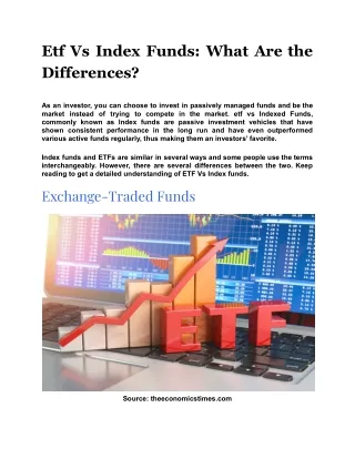 etf vs index funds what are the differences