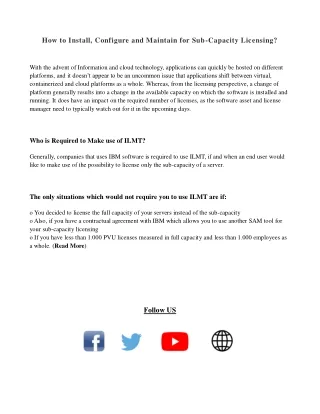 How to Install, Configure and Maintain for Sub-Capacity Licensing- Allbluesolutions.com