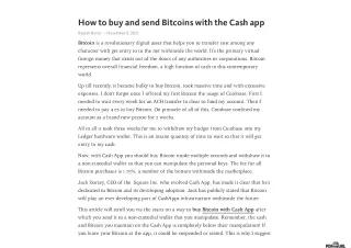 How to buy and send Bitcoins with the Cash app