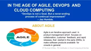 in the age of agile devops and cloud computing