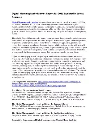 digital mammography market report for 2021