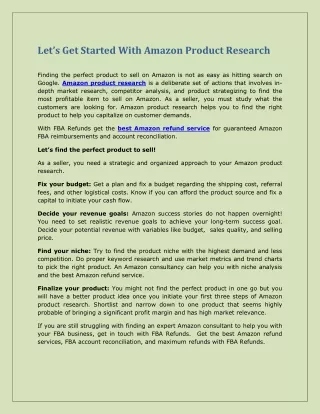 let s get started with amazon product research