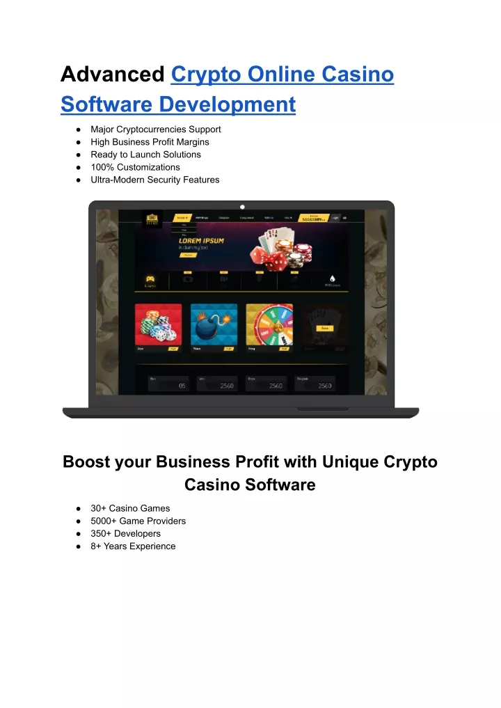 advanced crypto online casino software development