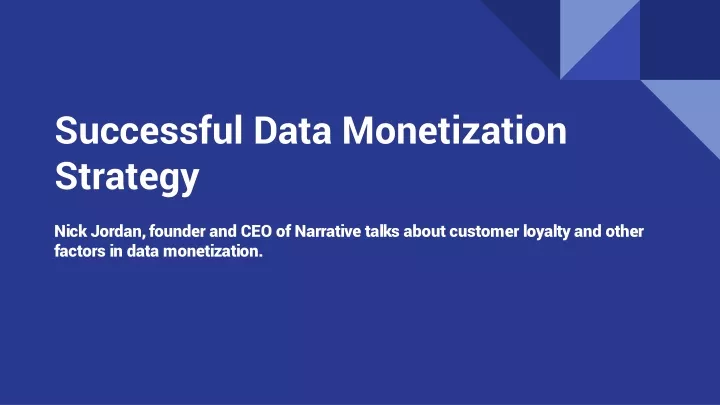 successful data monetization strategy