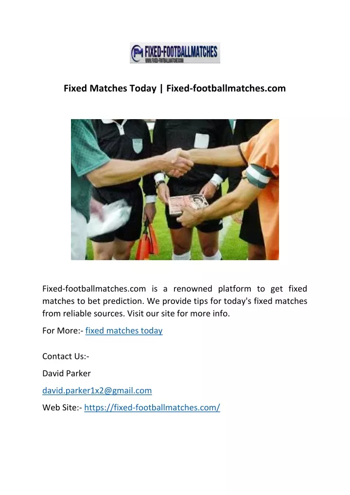 fixed matches today fixed footballmatches com