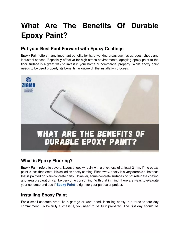 what are the benefits of durable epoxy paint
