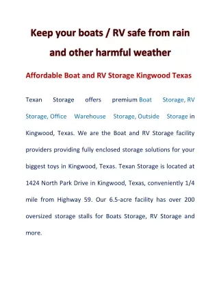 affordable boat and rv storage kingwood texas