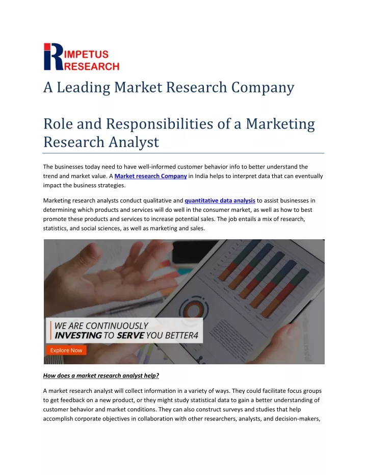 a leading market research company role