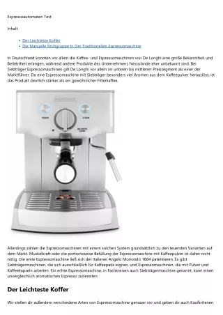 Profitec Espressomaschine Pro 700 Was man vor dem Kauf wissen sollte