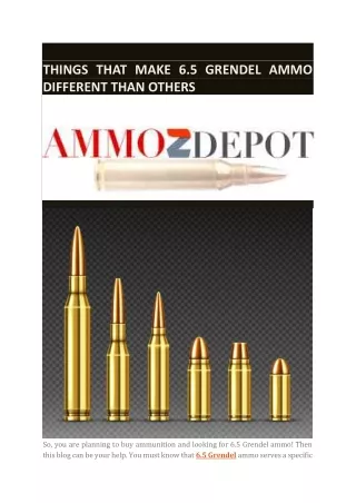 things that make 6 5 grendel ammo different than