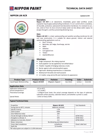 technical data sheet