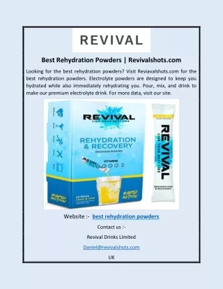 Best Rehydration Powders | Revivalshots.com