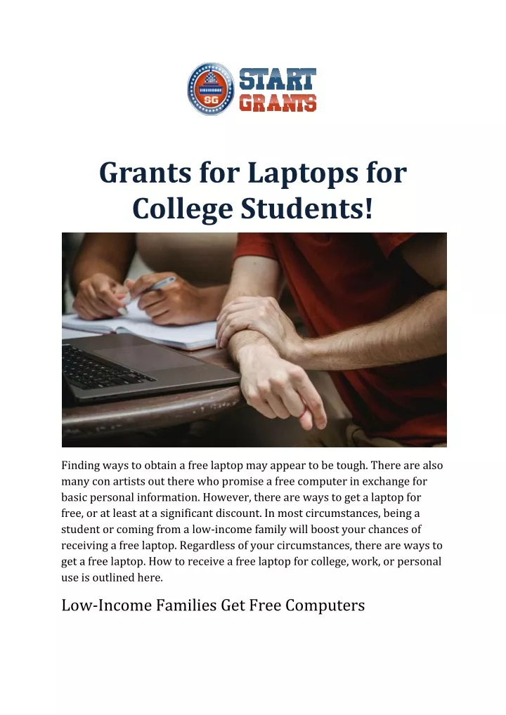 grants for laptops for college students