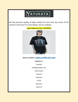 Japan clothes for men | YAYUKATA
