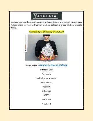 Japanese styles of clothing | YAYUKATA