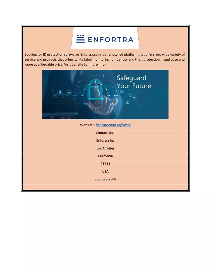 looking for id protection software enfortra