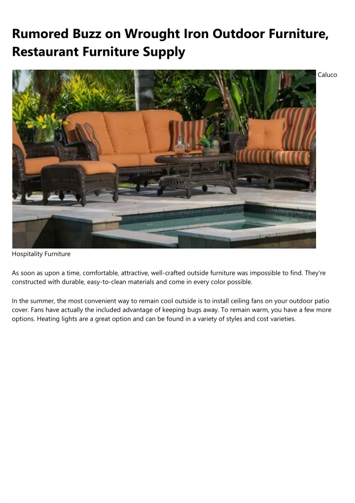 rumored buzz on wrought iron outdoor furniture