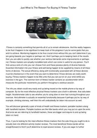 just what is the reason for buying a fitness