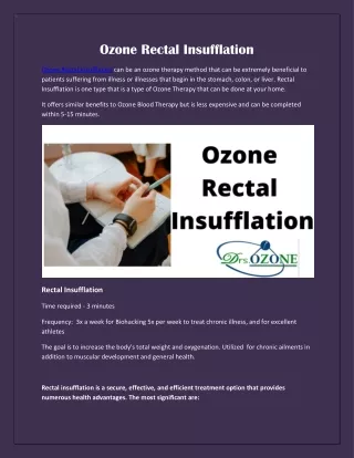 ozone rectal insufflation