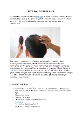 how to stop hair fall