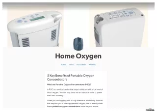 5 Key Benefits of Portable Oxygen Concentrators