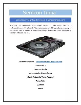 Sennheiser Tour Guide System | Semconindia.com
