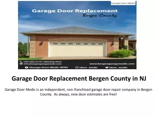 Garage Door Replacement Bergen County in NJ