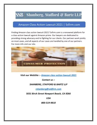 Amazon Class Action Lawsuit 2021 | Ssfirm.com