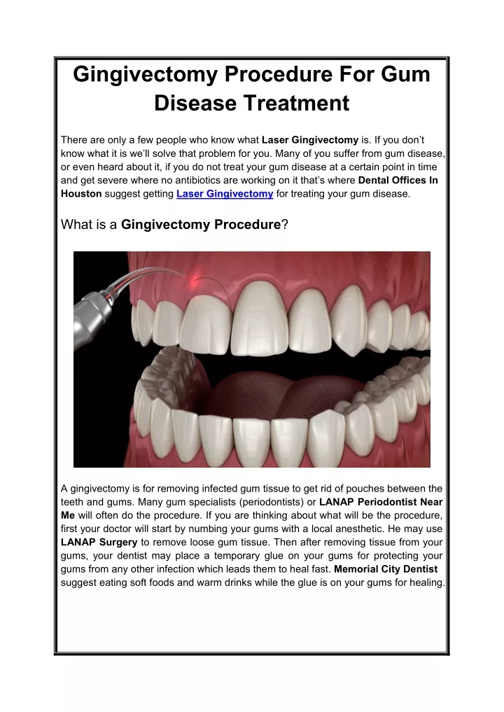 gingivectomy procedure for gum disease treatment