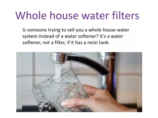 Whole house water filters