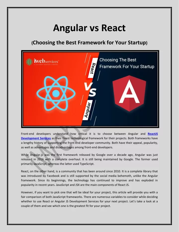 angular vs react