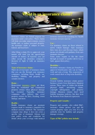 what is an insurance claim